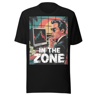 In The Zone Nostalgic Retro Sunset Bitcoin Stocks XRP Crypto Day Trader T-Shirt