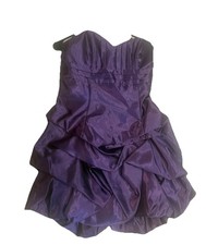 Vtg 90s Gunne Sax Jessica McClintock Short Purple Strapless Corset Dress Size 11