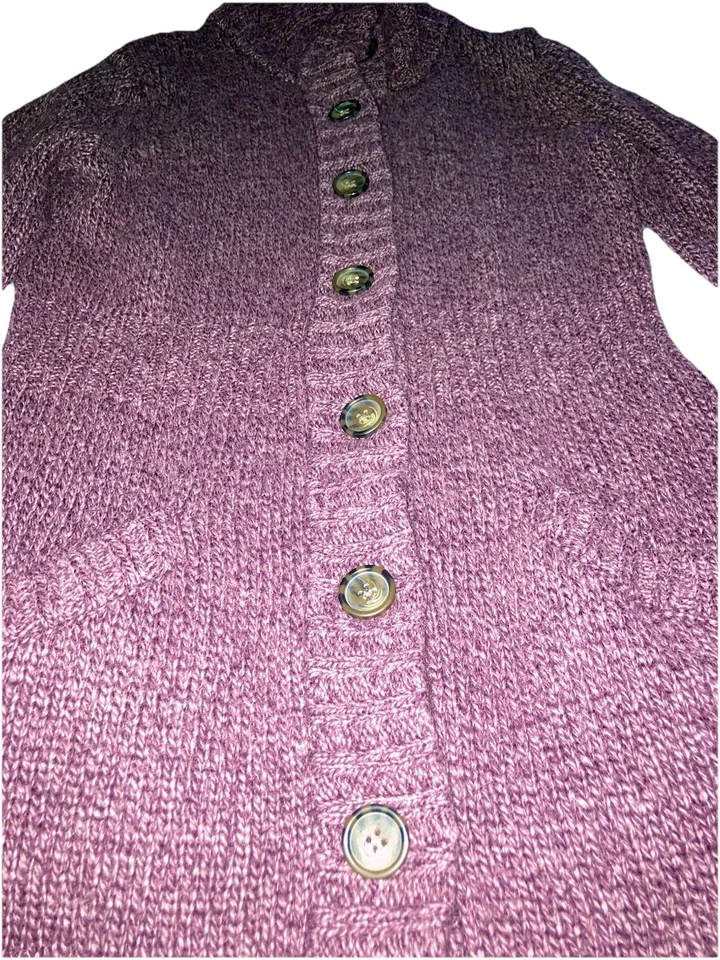 Cárdigan grande con botones para mujer marca Borgoña Merona 30 % lana %70 acrílico Foto 2 de 4