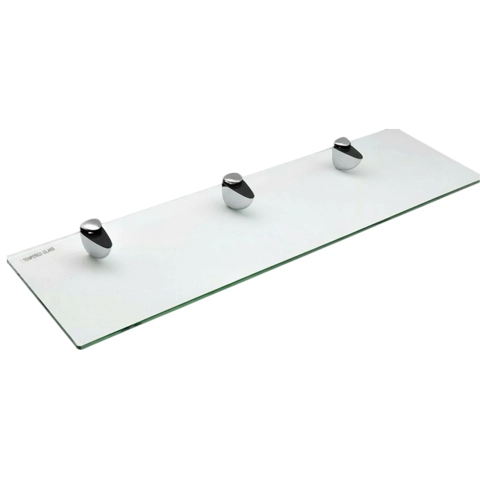 Clear Tempered Glass Shelf Panel Shelving Display Bathroom Shelves with Brackets - Image 2 of 4
