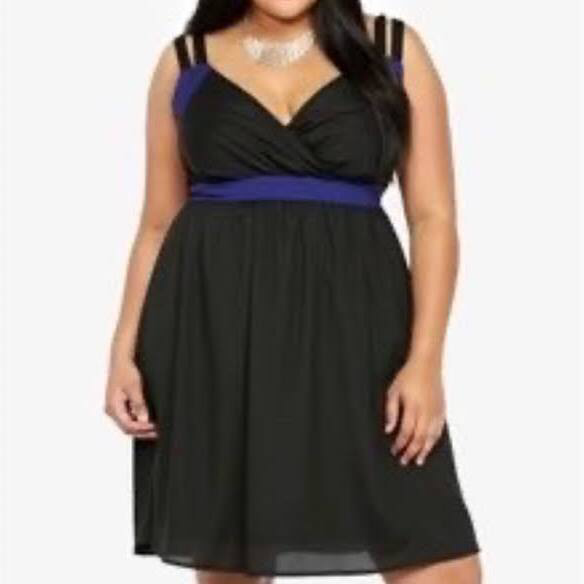 black dress blue sash Mott | High Neck Formal Gown | Black Label