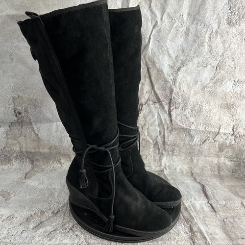 Baretraps Olley Suede Tall Wedge Boot Size 10 Fur Shearling Lined Winter Snow
