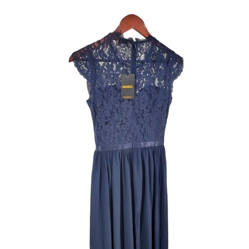 MIUSOL Maxi Dress Woman's Small Lace Bodice Ribbon Waist Gown Formal Event - Picture 8 of 12