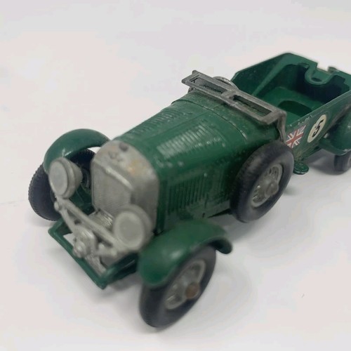 Coche de carreras Lesney Models of Yesteryear Green 1929 4 1/2 litros doblado #5 incompleto - Imagen 3 de 12