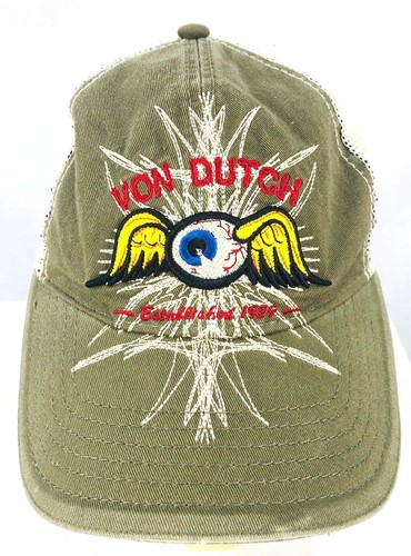 VON DUTCH BASEBALL CAPPELLO CON VISIERA BERRETTO REGOLABILE VERDE LOGO ALI  | eBay