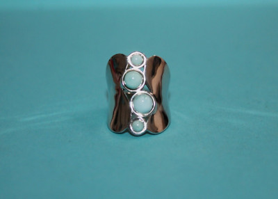 RLM Studio Sterlingsilber Canyon River Larimar gewellter Bandring Größe 6 [124GCM]