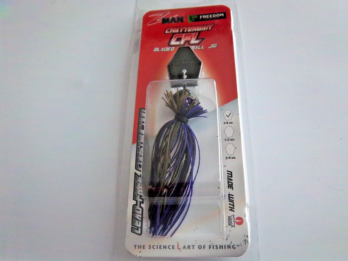 Z-MAN CHATTERBAIT CFL BLADED FOOTBALL JIG 3/8 OZ CBCFL38-01 IN