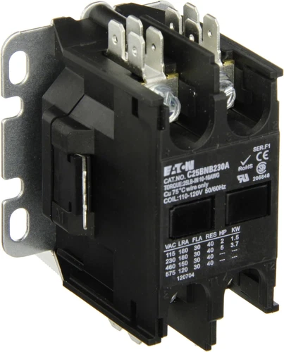 Eaton C25BNB230A Compact Definite Purpose Contactor 120VAC 30A Inductive Current