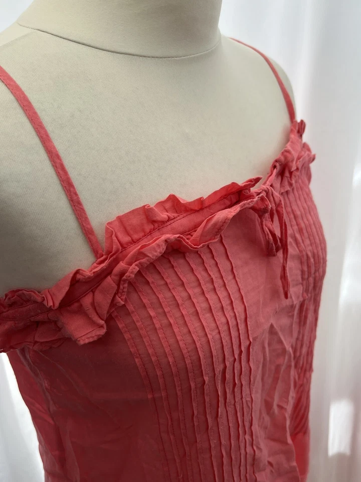 Blusa sin mangas de algodón rosa para mujer talla 12 Foto 3 de 4