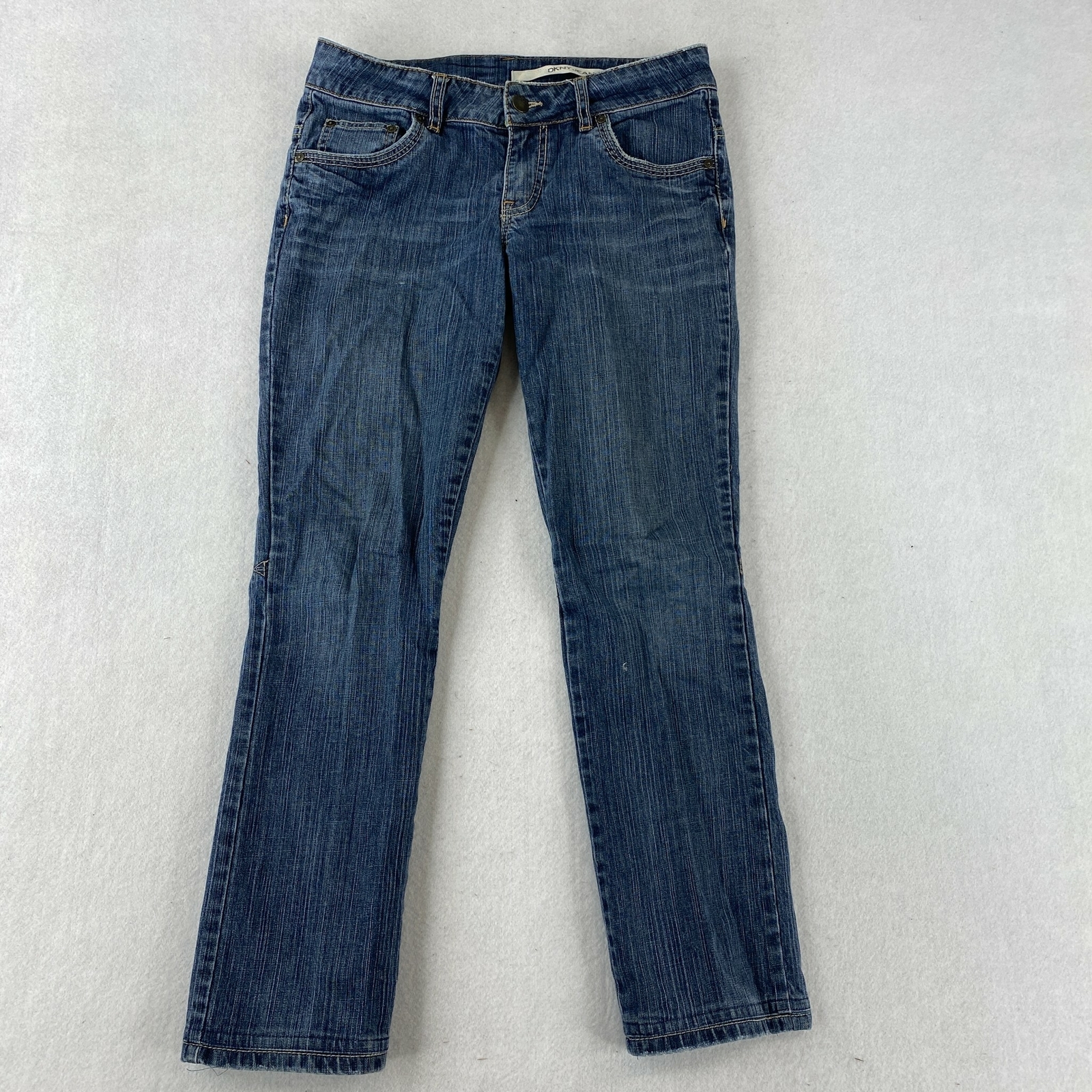 DKNY Jeans Straight Leg Denim Womens 29 Regular Blue 5-Pocket Low