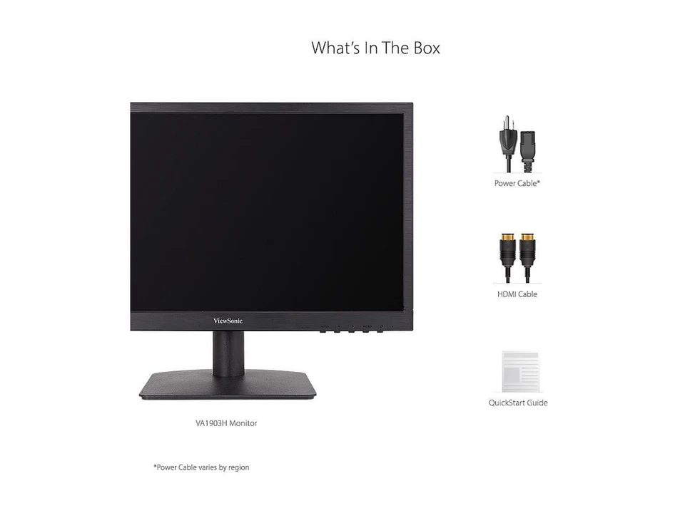 ViewSonic VA1903H 19 Inch WXGA 1366x768p 16:9 Widescreen Monitor with Enhanced V - Image 2 of 4