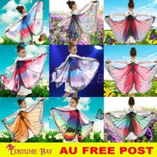 Kids Girls Butterfly Wings Cape Princess Scarf Fairy Wrap Cloak Shawl Book Week