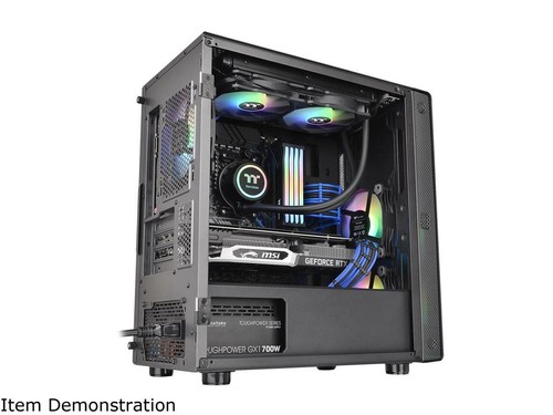 Thermaltake S100 Tempered Glass Black Edition Micro-ATX Mini-Tower Computer Case - Bild 9 von 12