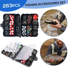 263pcs Fishing Accessories Set Fishing Gear Kit Fishing Component W/ Tackle Box