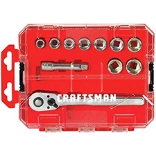 CRAFTSMAN Socket Set with Ratchet, Metric, 3/8-Inch Drive, 11-Piece Set