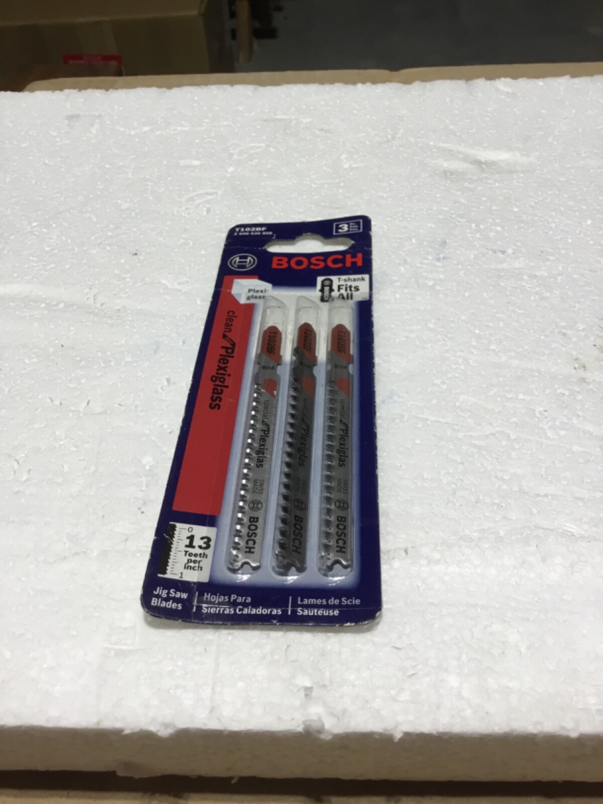 BOSCH T102BF TSHANK JIG SAW BLADES PACK OF 3 BRAND NEW FOR PLEXIGLASS