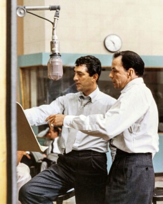Frank Sinatra Dean Martin 1960's together in recording studio 24x30 Poster