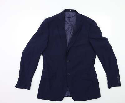 Marks and Spencer Anzugjacke Herren Blau Polyestermischung Größe 40