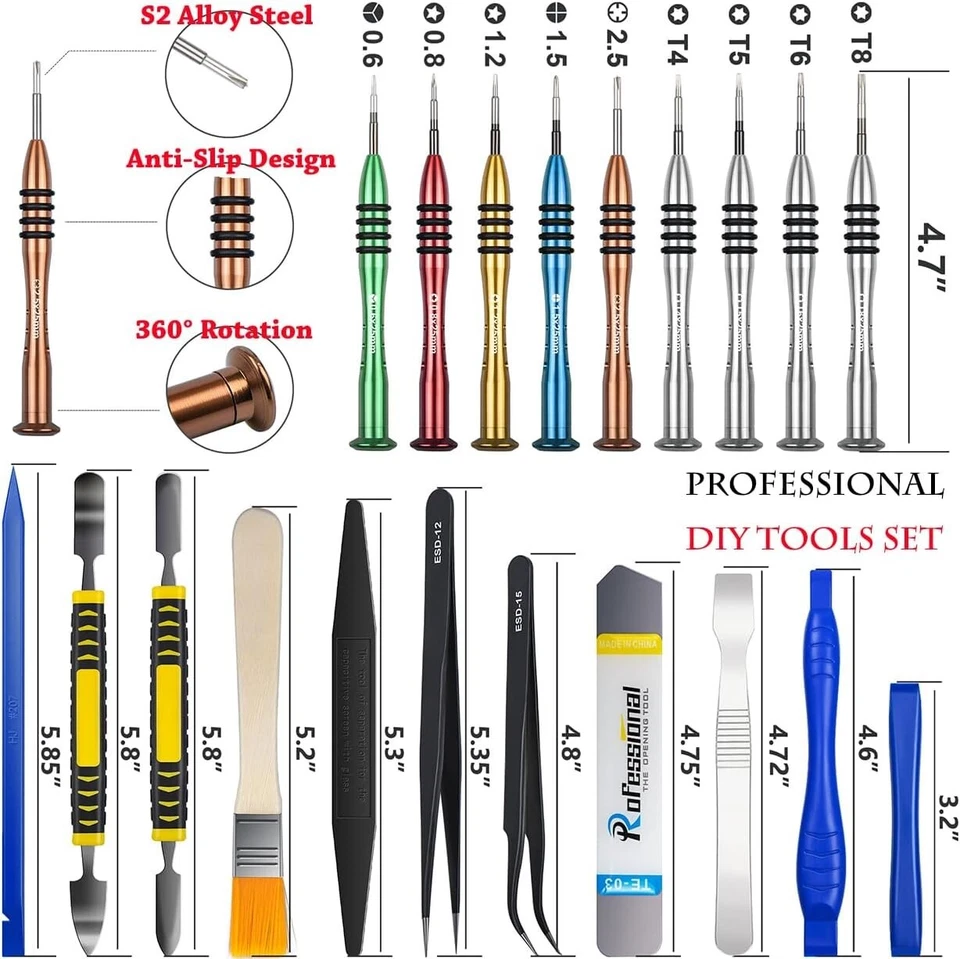 Kit de herramientas de reparación de 26 piezas para iPhone, iPad, Xbox, PS4 y más Foto 2 de 4