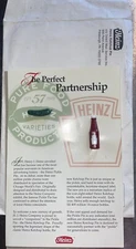 Heinz Pickle and Ketchup Bottle Pins with Original Promo Card (2000) W/Heinz Env