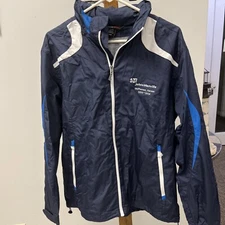 North End Sport Mens Windbreaker Jacket SIze Medium Navy Blue White 
