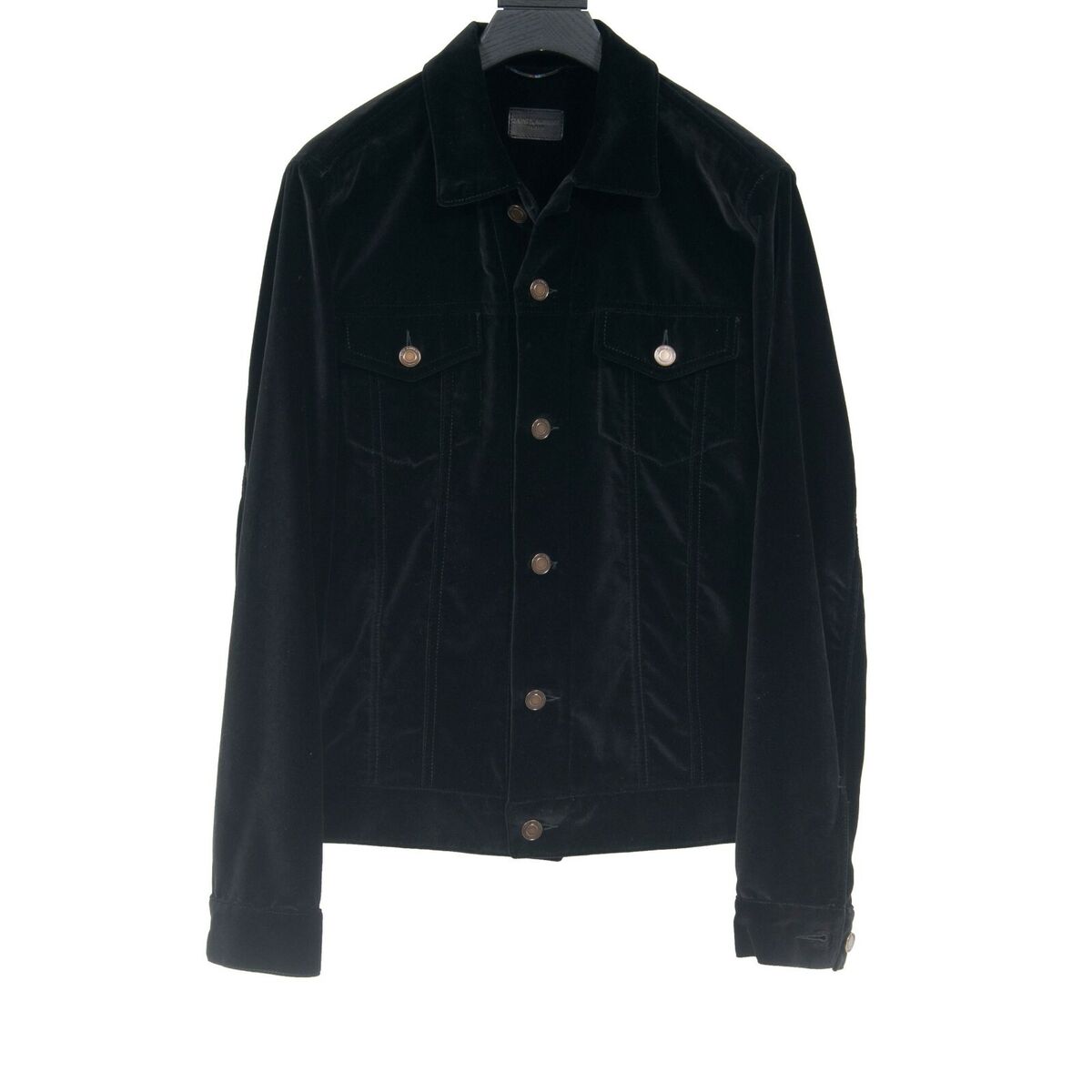 Saint Laurent Men Music Notes Trucker Jacket Small Black Saint Laurent Men Music Notes Trucker Jacket Small Black