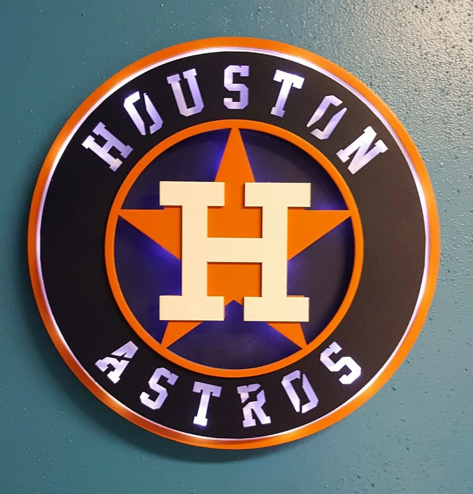 Astros LED wall sign, Houston Astros Baseball Fan sign, Man cave Sign - Image 2 of 3