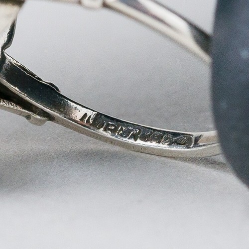 Ring Silber 835 Blauer Stein Größe 54 (17,2 mm Ø) 6,45 g - Bild 8 von 9