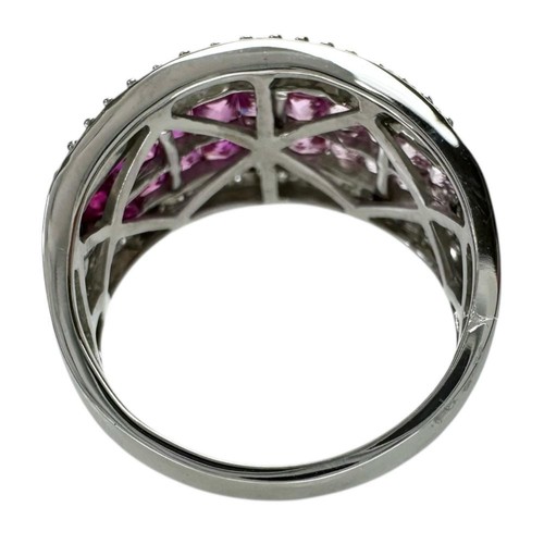 US 7.2 Mystery Setting/Gradación Zafiro rosa 0.95ct Rubí 0.70ct diamante 0. - Imagen 2 de 9