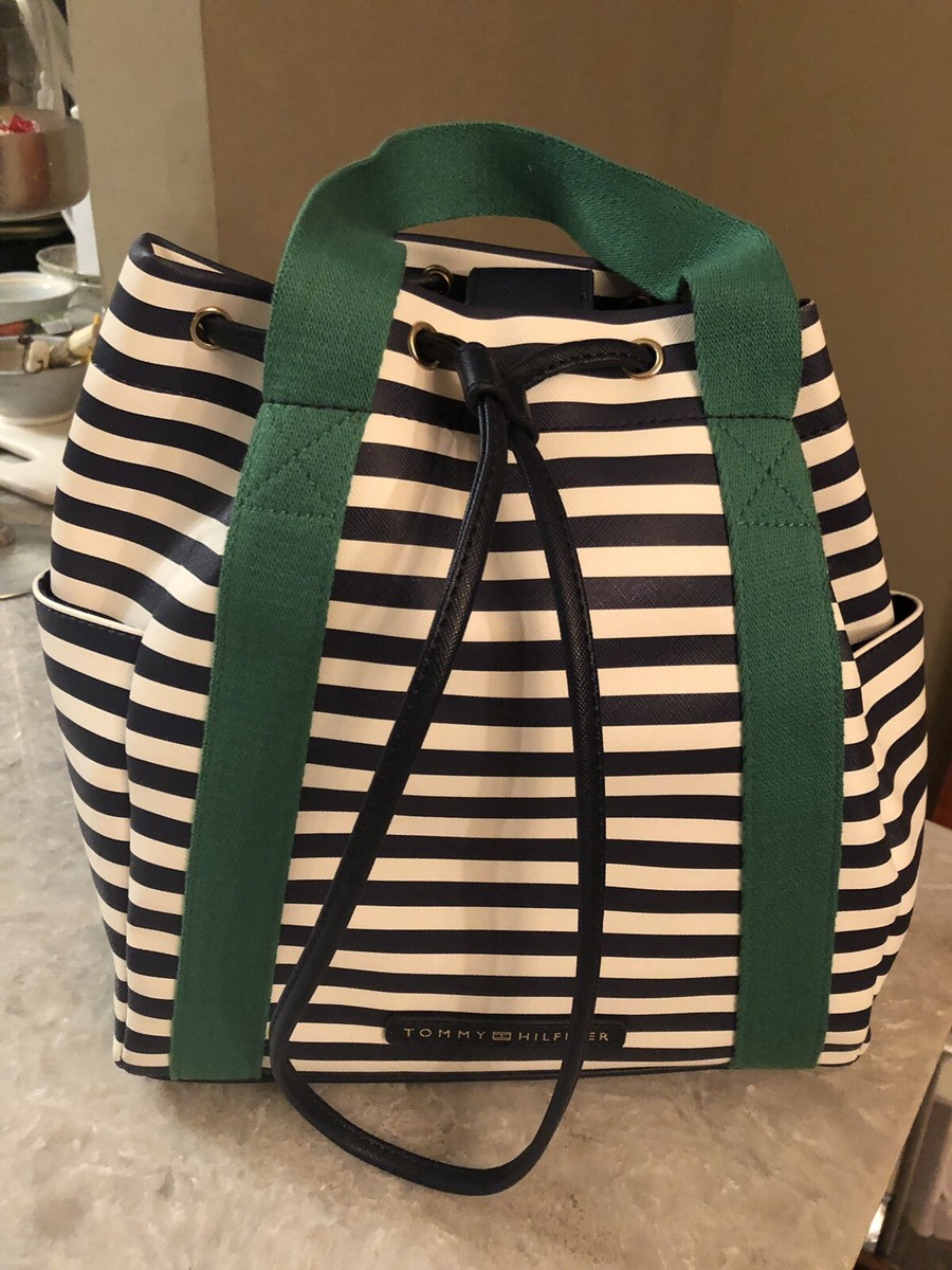 Tommy Hilfiger Womens Backpack Navy/White Stripes NWT | eBay