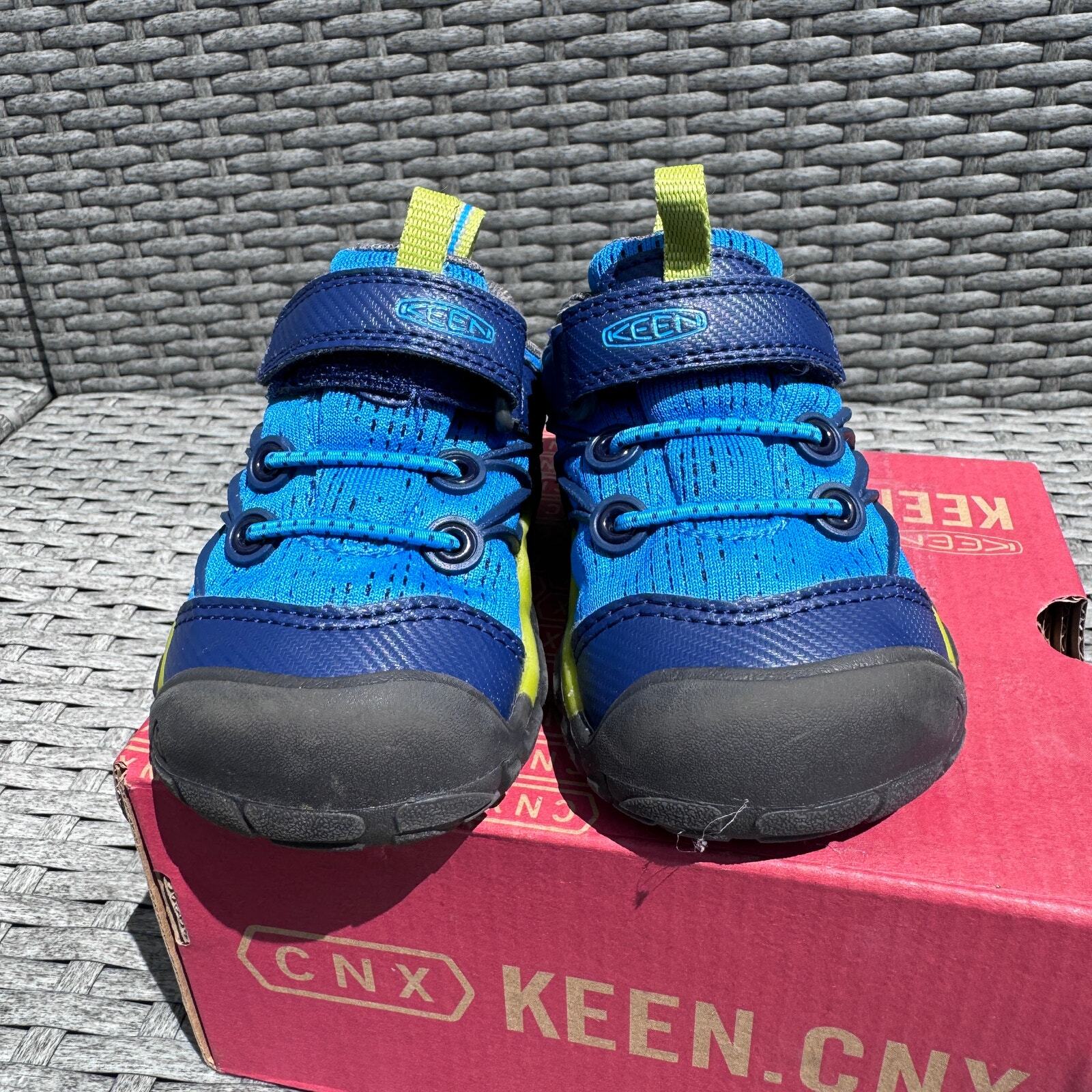 Scarpe da trekking Keen Chandler CNX rete elastico pizzo blu verde bambini bambino taglia 4