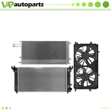 Cooling Fan and Radiator Condenser Assembly For 2014 15-16 GMC Sierra 1500