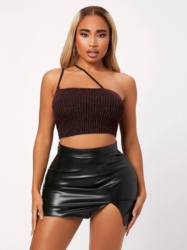 NEW SHEIN SXY Asymmetrical Neck Crop Cami Top Size S | eBay