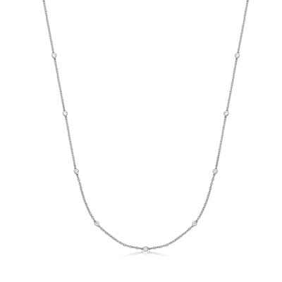 1/2 Karat im Labor gezüchteter Diamant Meterware Halskette in Sterlingsilber