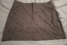 Eddie Bauer Womens Size 16 Green Arrow Print Skirt Skort pockets