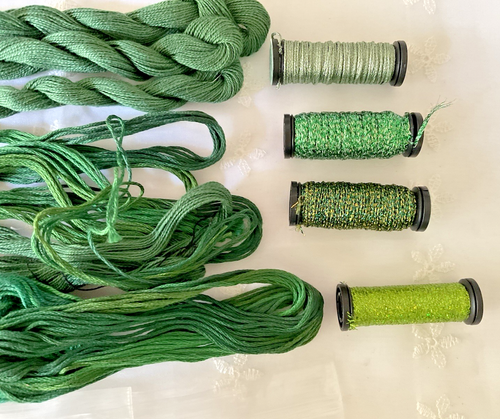 Needlepoint Stickgarn 16 Stück Grün Caron JL Walsh Seide Balger - Bild 4 von 7