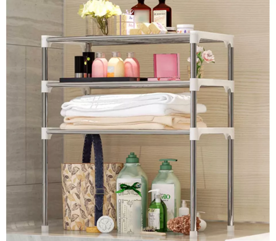 Mensola Microonde Scaffale Salvaspazio 3 Ripiani Mobile Organizer Per Cucina - Immagine 2 di 4