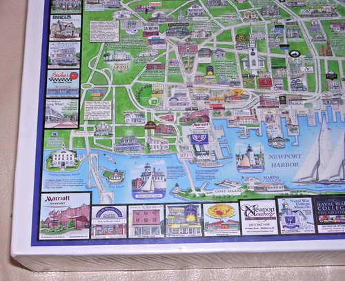 NEW 2011 HTF Newport RI Map Bellevue Ave Mansions Rhode Island 1000 Piece Puzzle - Picture 5 of 13