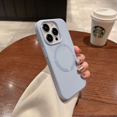 2 pcs For iPhone 15 14 13 12 11 Pro Max Magsafe Case Silicone Shockproof Cover
