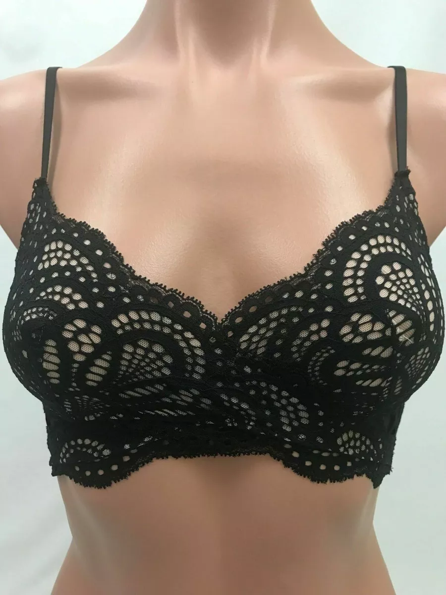 NEW Victoria's Secret Dream Angels Lace Wrap BRALETTE Bra Black