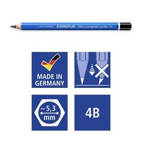 Staedtler 100J-4B Staedtler Bleistift Mars Lumograph Jumbo, HäRtegrad: 4B