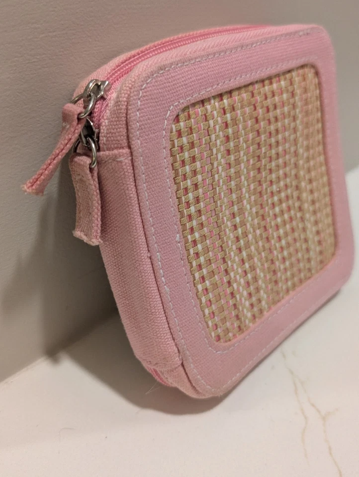 Sephora Cepillo Organizador Rosa Marrón Tejido de Cesta Bolso sin asas Estuche de Viaje Espejo Foto 3 de 4