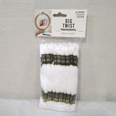 Big Twist White Embroidery Floss Cotton Thread New Package of 36 Skeins JoAnn