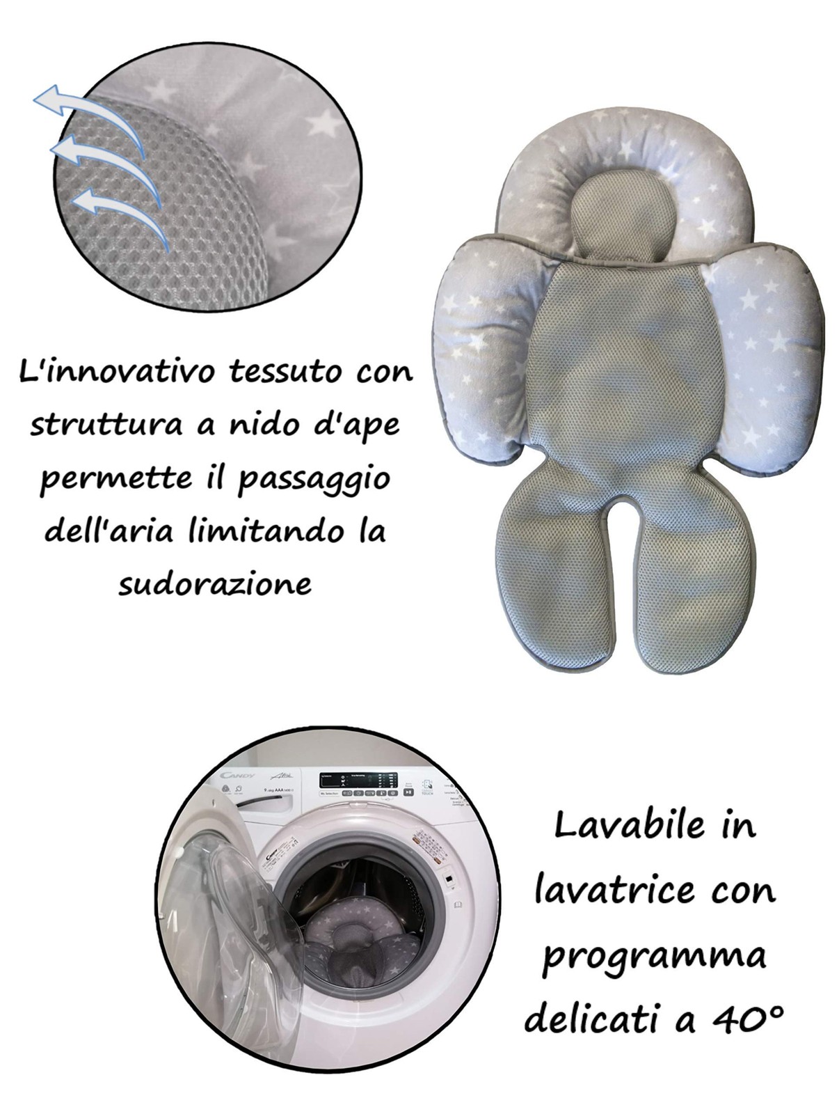 Riduttore Passeggino Universale per Ovetto Neonato Seggiolone Imbottito foto 6