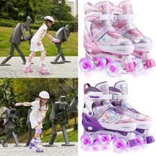 Kinder Rollschuhe Verstellbar mit LED Rollschuhe für Mädchen Jungen Rollerskates
