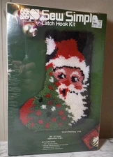 Vtg Sew Simple Latch Hook Kit Santa's Watching Stocking J-118 New Sealed NOS 