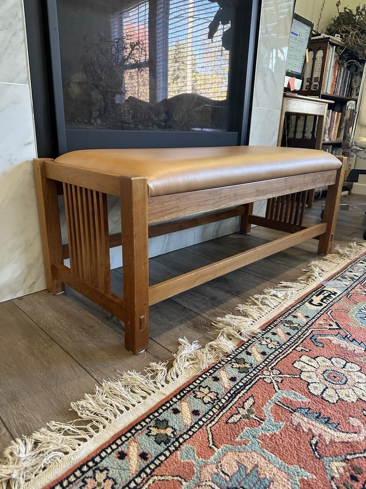 Stickley Mission Collection Solid Oak Spindle Side Bench - Arts And Crafts MCM - Image 2 of 4