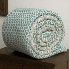 Reversible Jaipuri Quilt  Pure Cotton Double Bed Razai with Traditional Print 