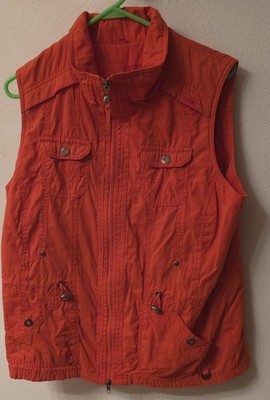 CECIL Women s XL Orange Vest Full Zip Casual Outdoor Lightweight Jacket Pockets