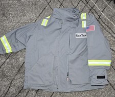 Crude Mens FR Flame Resistant Workwear Jacket Gray Long Sleeve 2XL